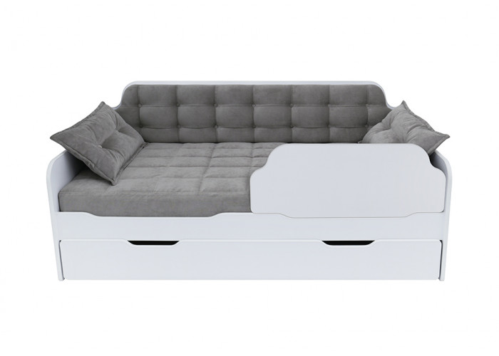 Кровать-диван с ящиками с основанием без фотопечати Грей